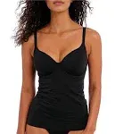 Freya Jewel Cove Underwire Tankini Top - Womens - Black Solid - 36e