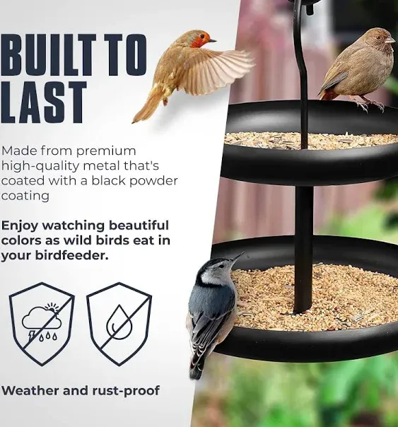 Monarch Abode Hanging Metal 2-Tier Bird Feeder