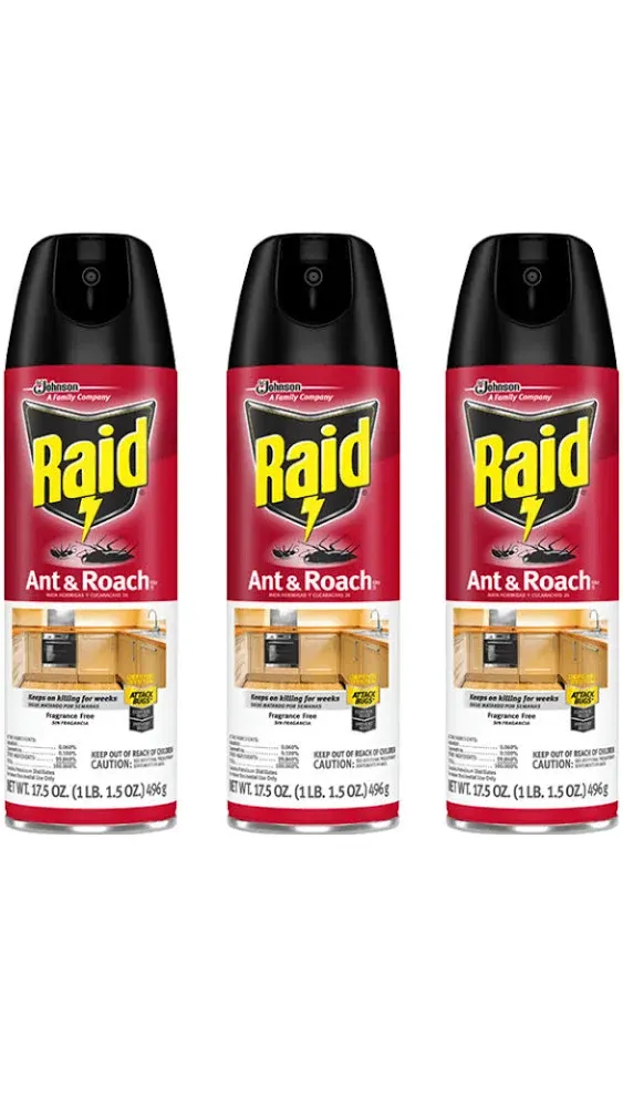 Raid Ant and Roach Killer Spray 3 Pack