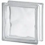 Quality Glass Block 7.5 x 7.5 x 3 Basic Wave Glass Block