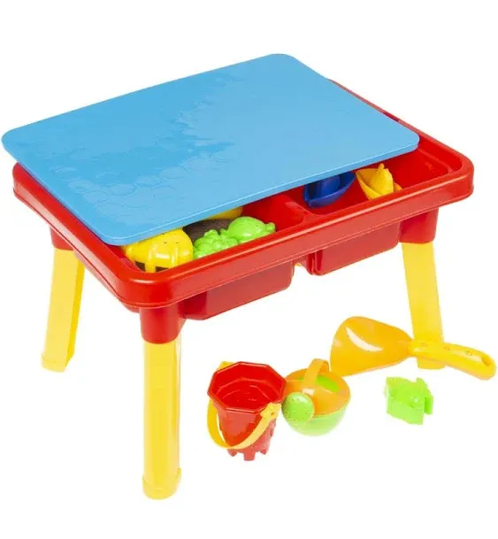 Toy Time Water or Sand Sensory Table with Lid and Toys