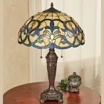 Touch of Class Lorne Stained Glass Table Lamp Blue , Blue