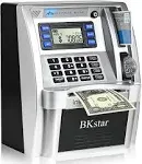 BKstar 2023 Upgraded ATM Piggy Bank for Real Money for Kids Adults with Debit Card, Bill Feeder, Coin Recognition, Balance Calcu