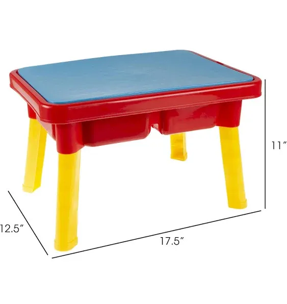 Hey Play Water or Sand Sensory Table with Lid & Toys