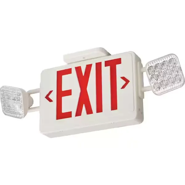 Contractor Select ECRG SQ 20-Watt Equivalent 120-Volt/277-Volt Integrated LED White Exit/Emergency Combo Unit