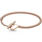 Pandora Moments Heart T-Bar Snake Chain Bracelet