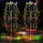 Solar Garden Lights Outdoor Decorative Waterproof 69LED Swaying Tree Solar Li...