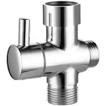 Ciencia Metal T-adapter with Shut-off T Valve, 7/8 or 15/16 and G1/2 3-way Water Tee Connector,for Handheld Toilet Bidet Spray Bathroom