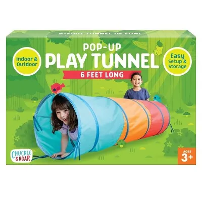 Chuckle & Roar - Pop Up Play Tunnel - Active play for toddlers - Preschool pop up tent companion - Ages 3 and up - Rainbow Tunnel