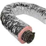 Master Flow 12 in x 25 ft Insulated Flexible Duct R6 Silver Jacket