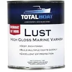 TotalBoat-482869 Lust Marine Varnish, High Gloss and Matte Finish for Wood, Boats, Outdoor Furniture (High Gloss, Quart)