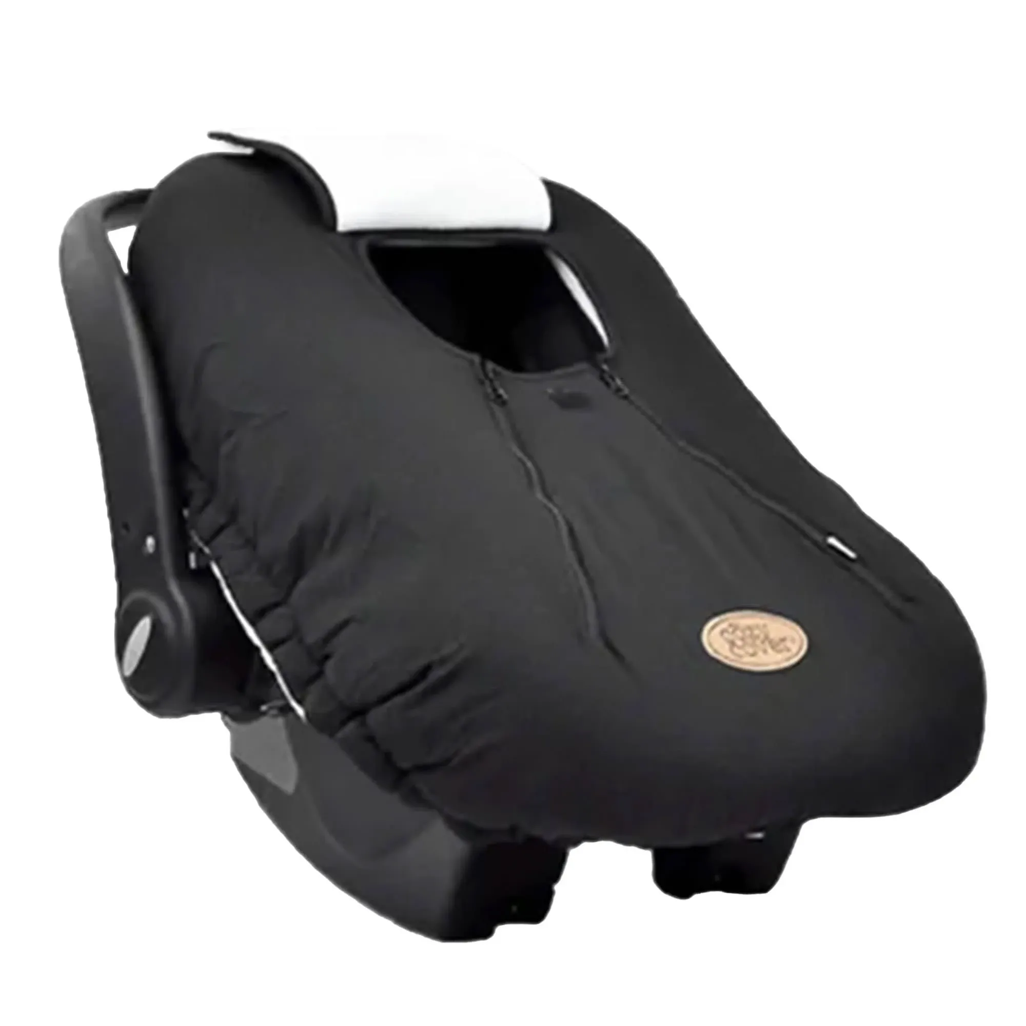 CozyBaby Infant Car Seat Cover w/ Dual Zippers, Elastic Edge, Black Brand New