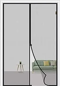 MAGZO Magnetic Screen Door Fit Door Size 36 x 96 Inch, Screen Size 38" x 97" Strong Magnets Door Mesh, Reinforced Fiberglass Door Net for Patio Door, Front Door, Gray