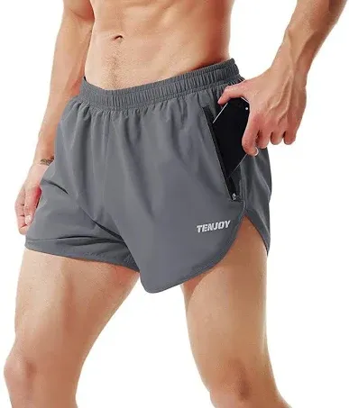 TENJOY Men&#039;s Running Shorts Gym Athletic Workout Shorts for Men 3 inch Sports Sh