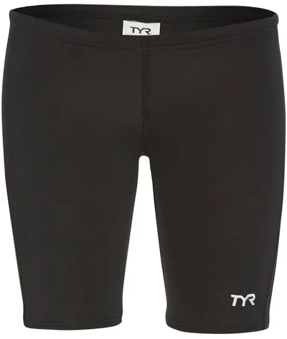 TYR Boys' Solid Jammer Swimsuit - Black 4/5 | Polyester/spandex - Swimoutlet.com