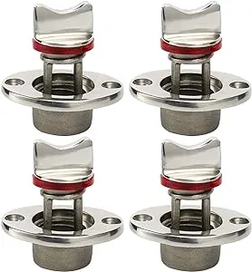 Amarine Made 4-Pack Oval Garboard Drain Plug Stainless Steel Boat Fits 1'' Hole, Thread for 3/4''