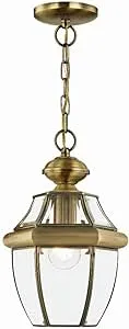 Livex Lighting Monterey 1 Light Antique Brass Outdoor Pendant Lantern 2152-01