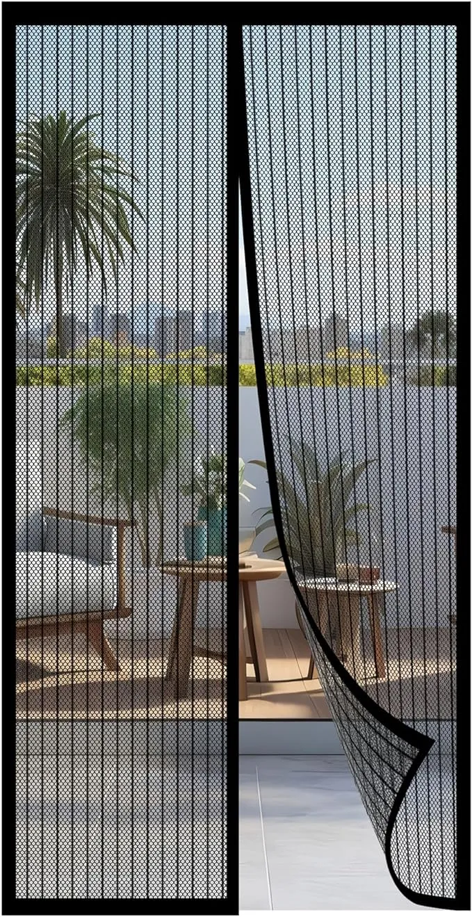  Magnetic Screen Door -Self Sealing, Polyester（PET） Fits Door Sizes: 36” x 82”