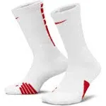 Nike Elite Crew Basketball Socks White/Red / L