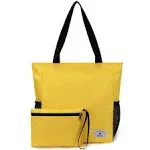 ETidy Large Capacity Foldable Tote Bag with Zipper Waterproof Sandproof Women Beach Bag Handbag Gym Bag Travel Shopping Bag(Yellow Pineapple), Adult