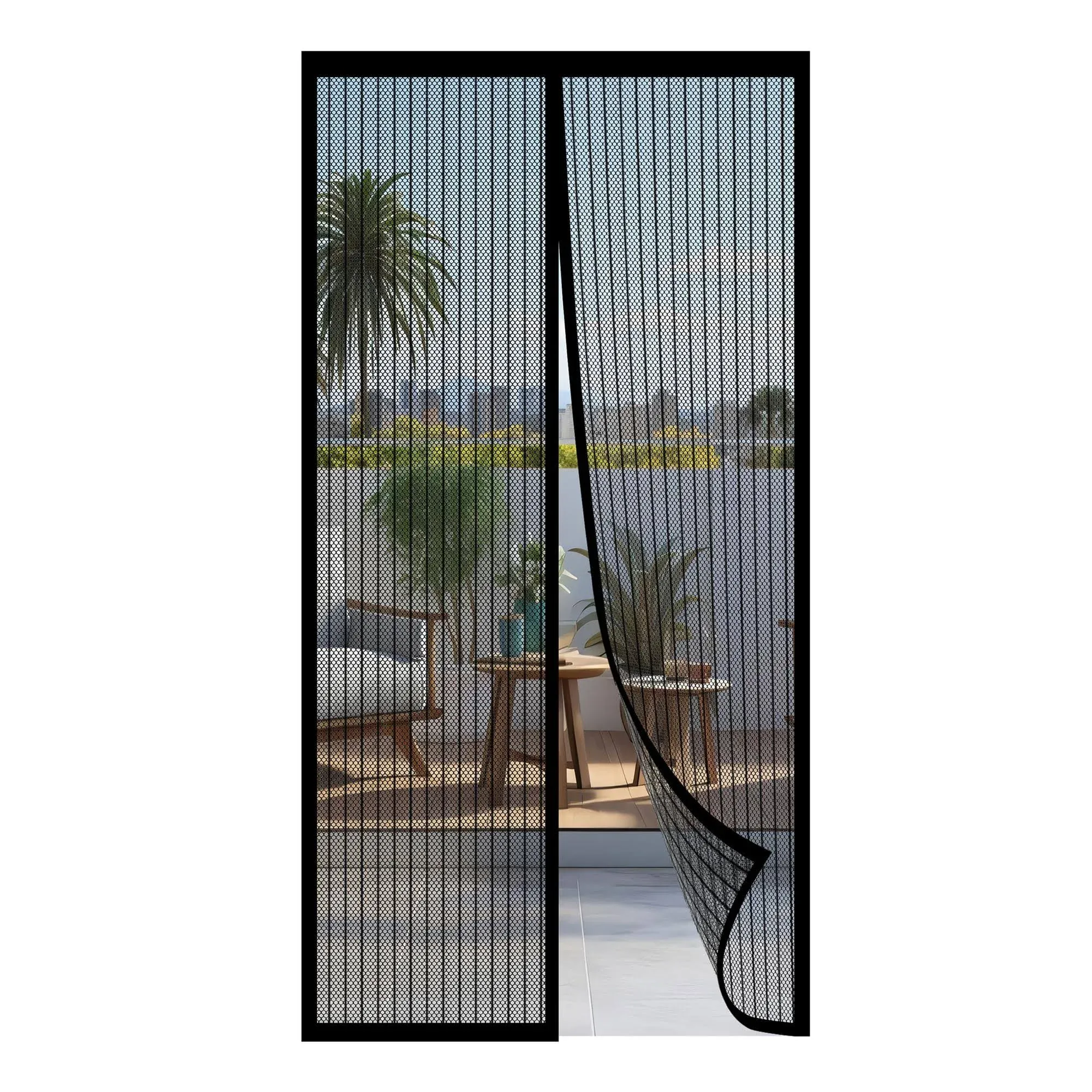 LIAMST Magnetic Screen Door -Fits Door Sizes: 36” x 82”, Self Sealing, Heavy Duty, Hands Free Mesh Partition, Door Screen Magnetic Closure, Patio Screen Door Mesh Partition, Magnet Screen Door