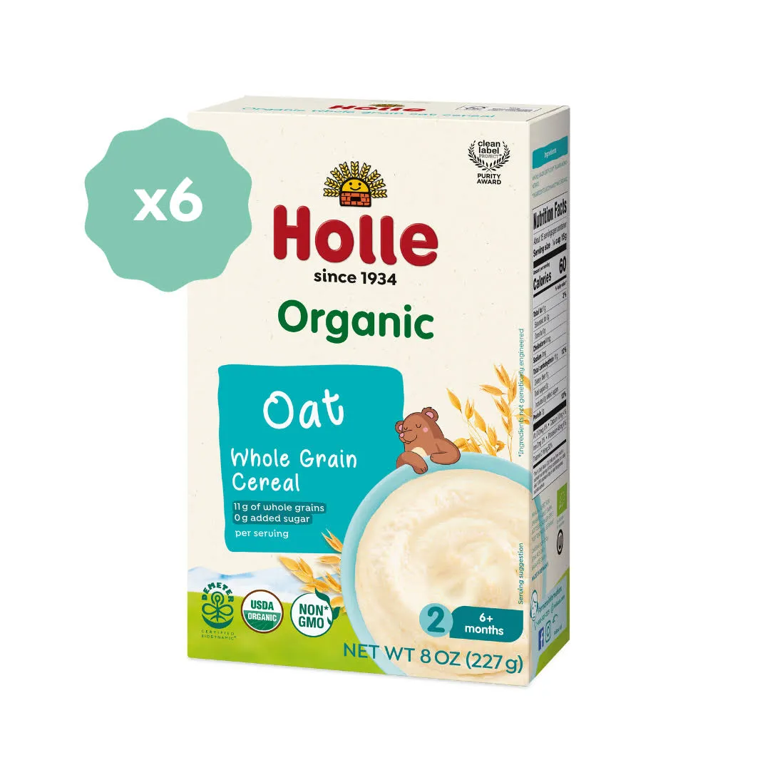 Holle Organic Whole Grain Oat Cereal - 6 Pack (USA Version)