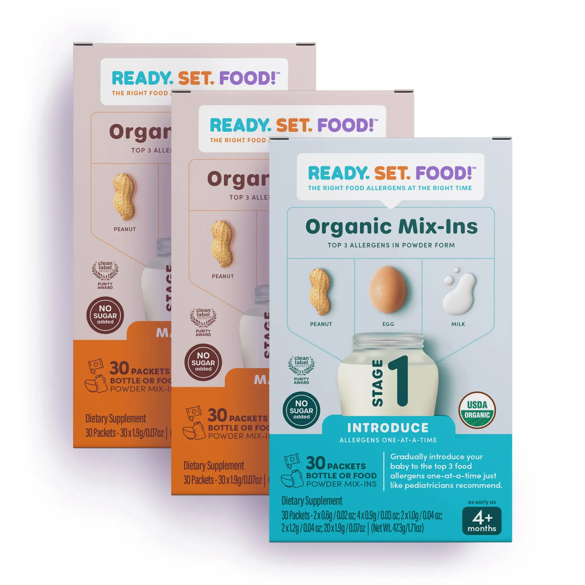 Ready, Set, Food! - Stage 1 + 2 Mix-Ins for Early Allergen Introduction 90 Days