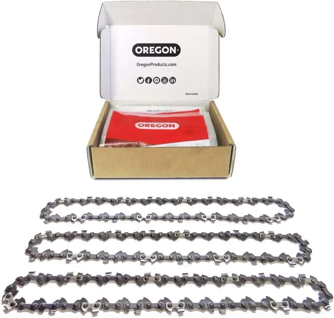 Oregon 3-Pack V68 PowerCut Chainsaw Chain for 18-inch Bar, 68 Drive Links, .325" Pitch, .063" Gauge, Fits Stihl (22LPX068G)