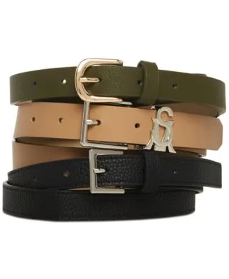 Steve Madden | Versatile Women&#039;s 3-Pk. Faux-Leather Belts - Olive Multi | Realry