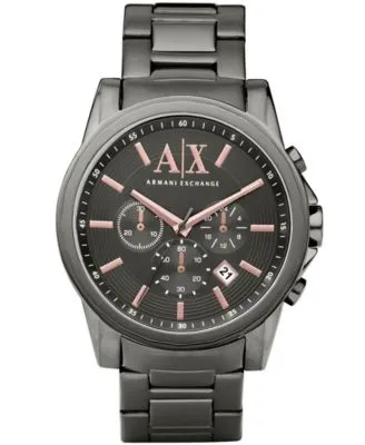 Armani Exchange Men's Chronograph Grey Stainless Steel Watch