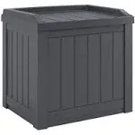 Suncast 22 Gallon Outdoor Patio Small Deck Box with Storage Seat, Cyberspace