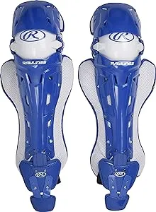 Rawlings | MACH Catcher's Leg Guards | Baseball | Intermediate | Royal/White