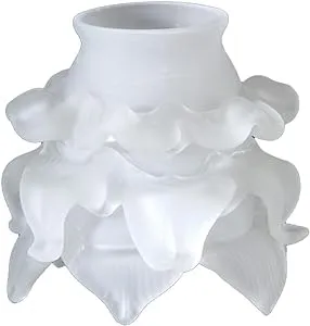 2 1/4" Fitter, Satin Etched Rose Petal Fixture Shade, 4 inch tall (08547)