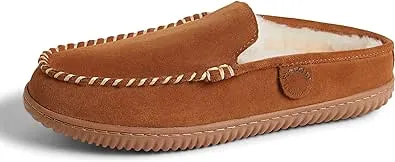 Fireside by Dearfoams Gold Coast Shearling Clog 10 Men's Chestnut