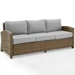 Bradenton Outdoor Wicker Sofa - Gray/Weathered Brown - Crosley