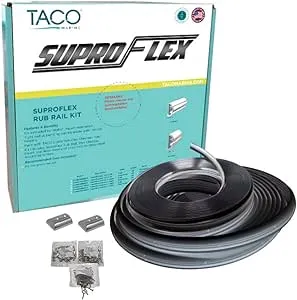 Taco SuproFlex Rub Rail Kit - White with Flex Chrome Insert - 2"H x