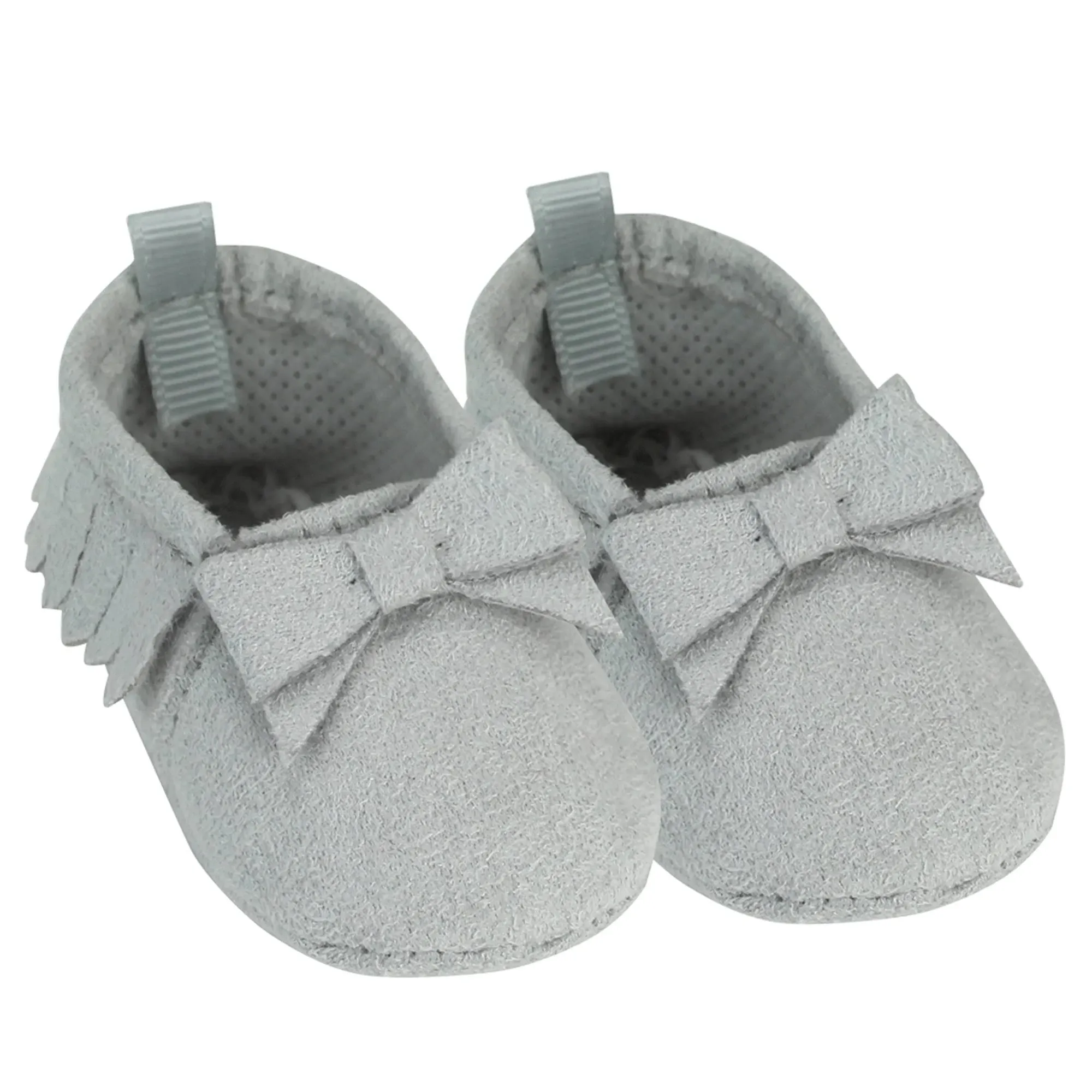 Sophia’s Small Suede Moccasin for 15” Baby Dolls, Gray