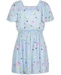 Tommy Hilfiger Girls' Big Kids' Smocked Daisy Dress - Blue - L