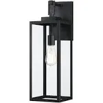 Hukoro 1-Light 21.8-in Matte Black Outdoor Wall Light | F19061-BK