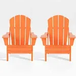 WestinTrends Outdoor Folding Poly Adirondack Chair (Set of 2), Orange