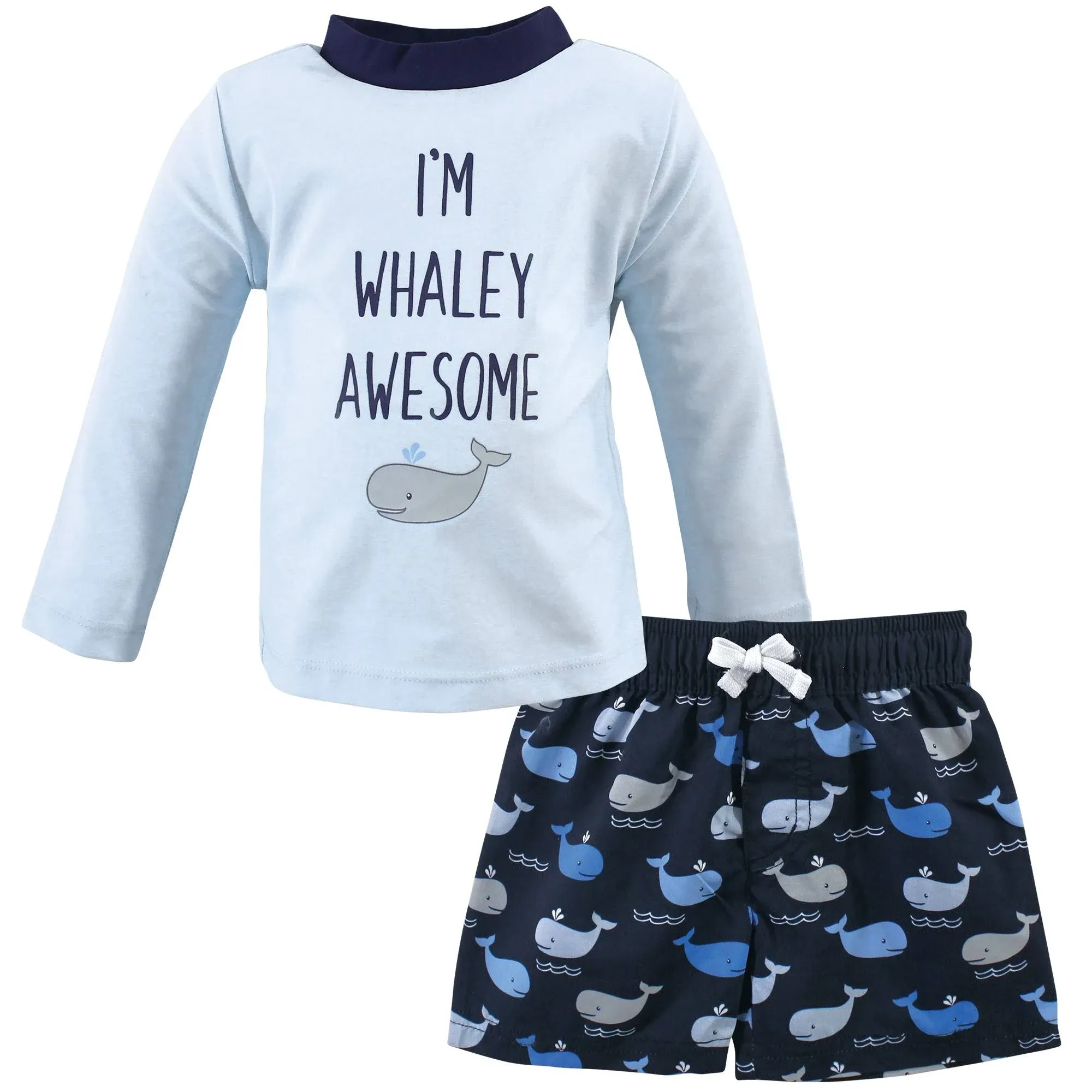 Hudson Baby Swim Rashguard Set, Whaley Awesome 2 Toddler