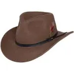 Men’s Outback Wool Cowboy Hat |Montana Pecan Brown Crushable Western Felt by Silver Canyon Pecan / Medium