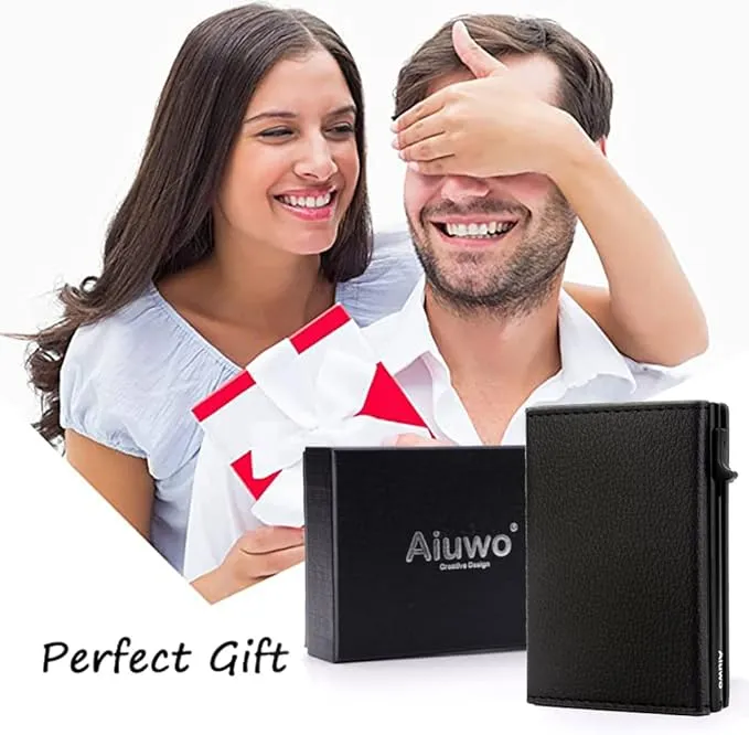 Aiuwo Wallet for Mens Wallet Edge Wallet Cartera de Hombre Card Holder Smart,Slim,Minimalist Wallet,RFID Blocking Wallet