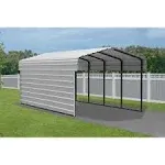 Arrow 20 x 10 x 7 ft Eggshell Carport with 1-Sided Enclosure