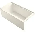 Kohler K-1956-RA Underscore 60" x 30" Alcove Bath Right Drain - Biscuit