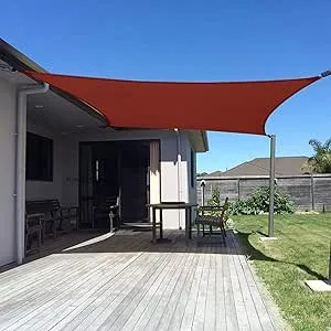 (3.7mx4.9m, Terra) - Sunny Guard 3.7m x 4.9m Terra Rectangle Sun Shade Sail UV Block for Outdoor Patio Garden