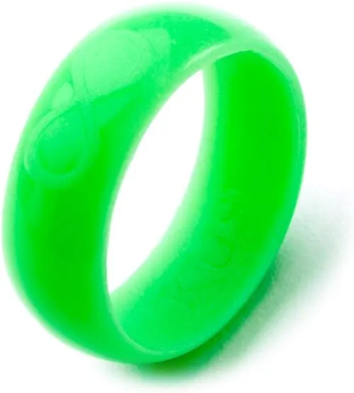 Kusi Infinity Men's Silicone Wedding Ring - Green Glow in The Dark