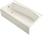 Kohler K-716-96 Villager 60" x 30" Alcove Bath with Integral Apron and Right-Hand Drain Biscuit