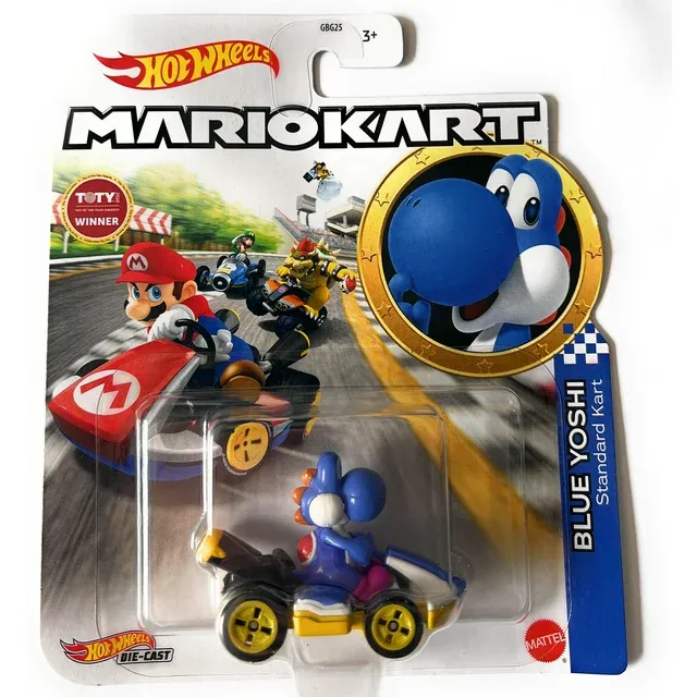 Hot Wheels Mario Kart Blue Yoshi Kart