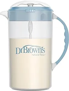 Dr. Brown's Baby Formula Mixing Pitcher with Adjustable Stopper, Locking Lid, & No Drip Spout, 32oz, BPA Free, Blue